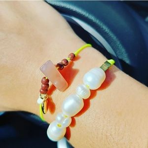 Handmade Pearl Neon Bracelet Set of 2